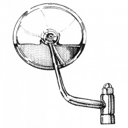 Retrovisor redondo cromado derecho